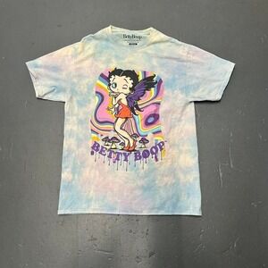 Vintage retro modern Betty Boop tie dye hippie mushroom graphic Tshirt